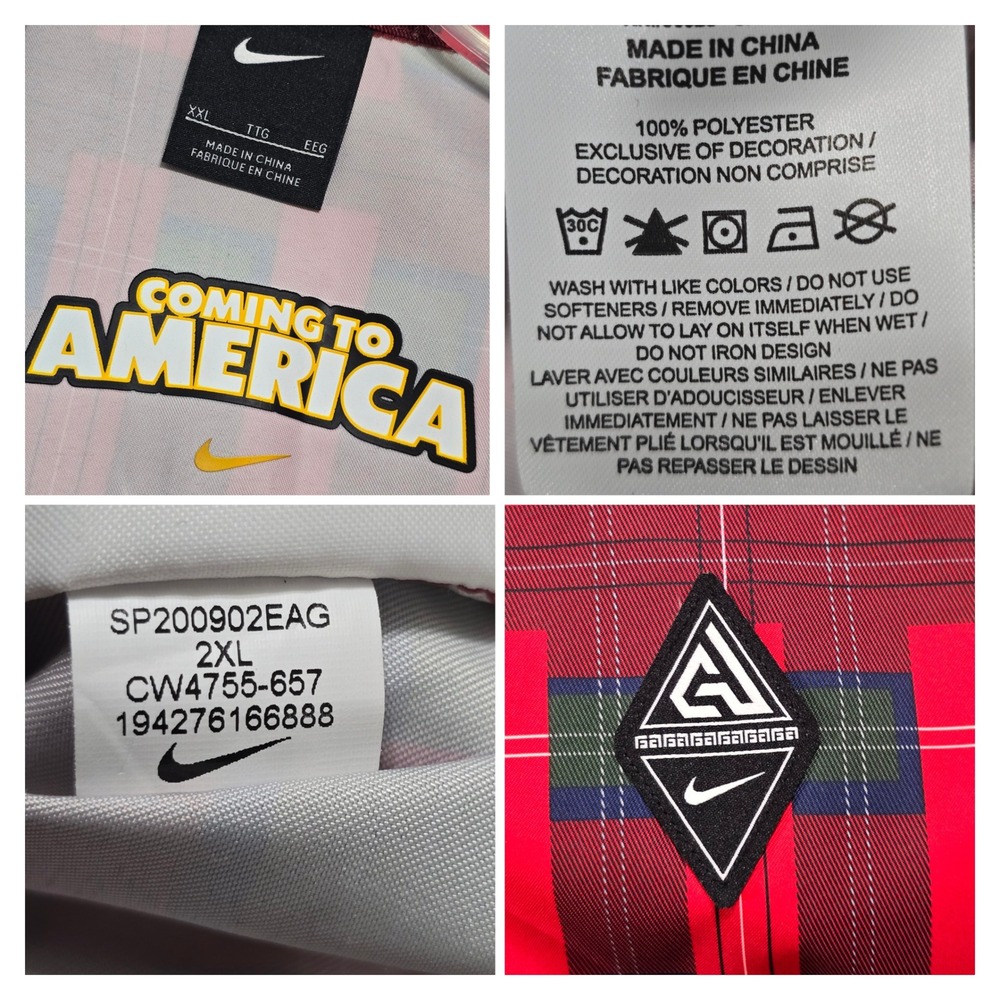Nike Giannis Coming to America Track Jacket Red Plaid Prince Akeem 2XL - Picture 3 of 13